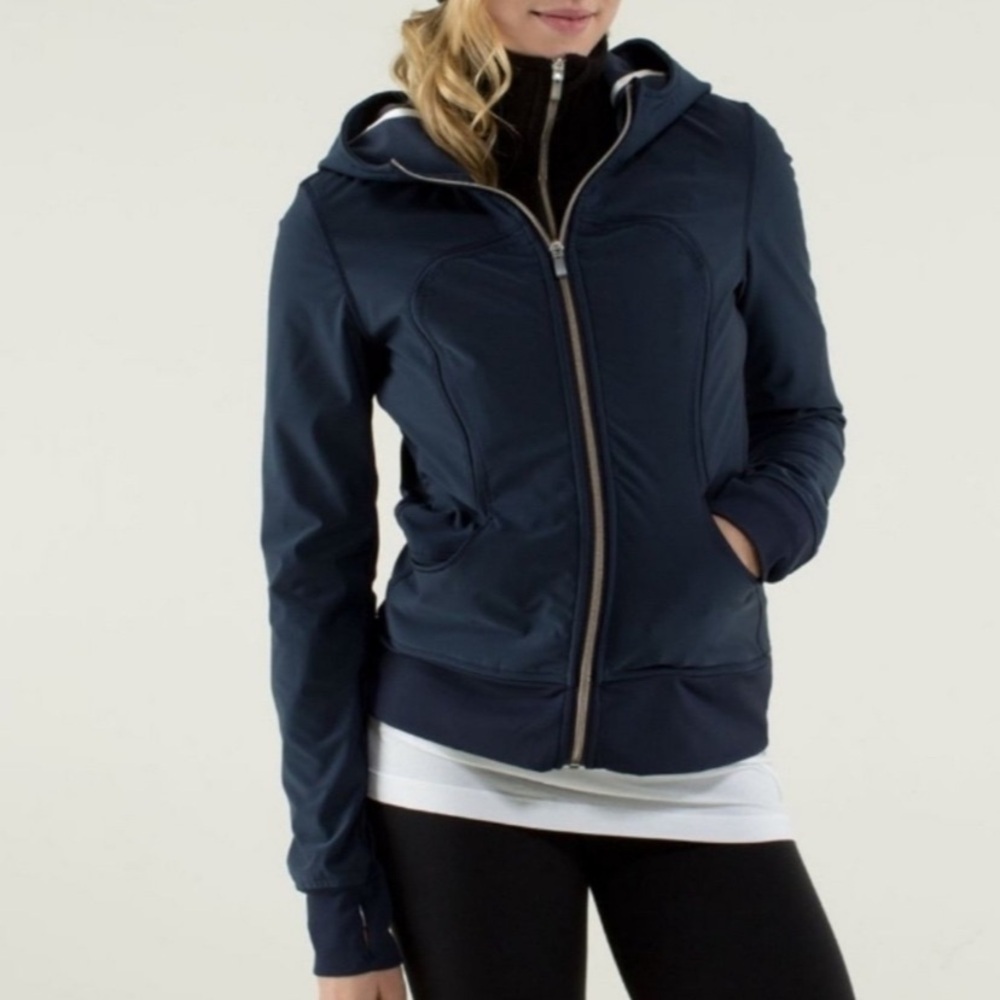 Lululemon Uba Hoodie Full Zip Jacket Logo Inkwell Navy Blue No Liner Women’s S?